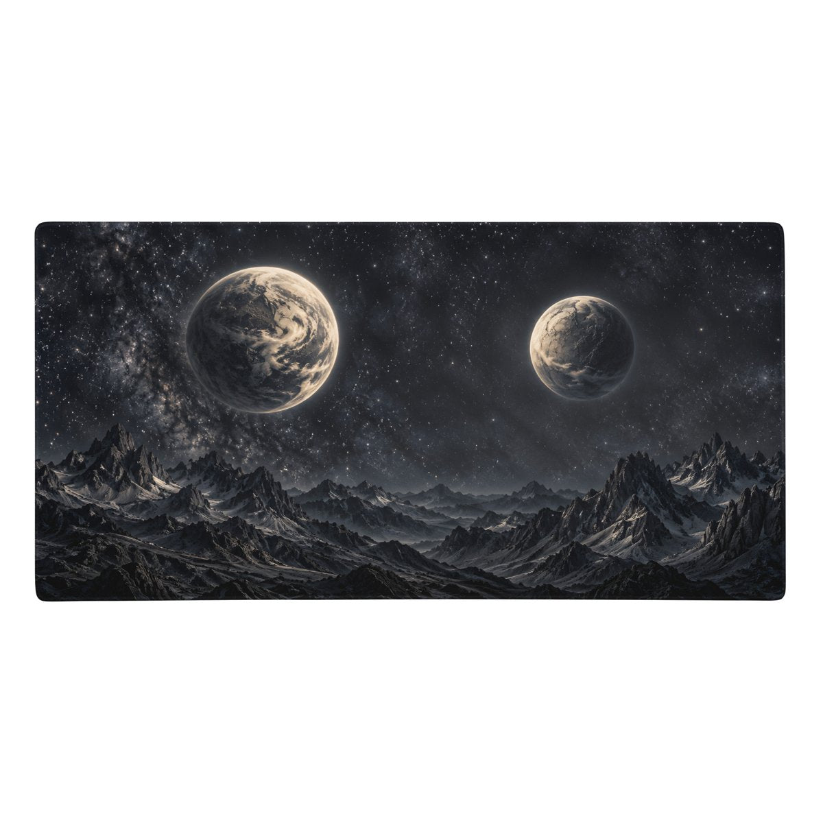 Dark Planets desk mat 36x18 in, Printful mockup