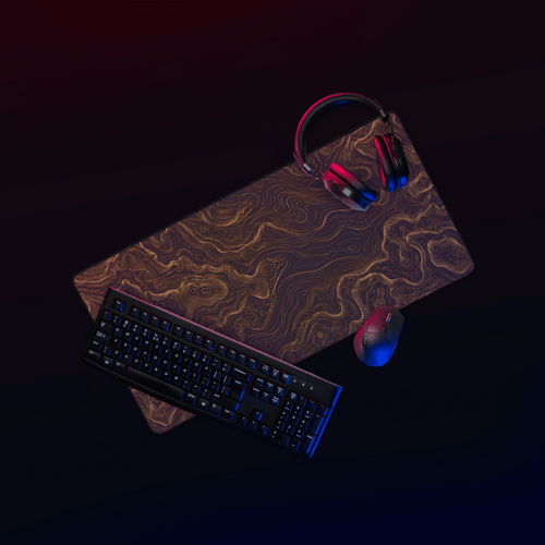 Gold Contour desk mat 16x32 in, view 2